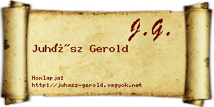 Juhász Gerold névjegykártya